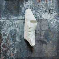 hyphnos, 2017, marmo statuario di Carrara e piombo, cm 70x70cm